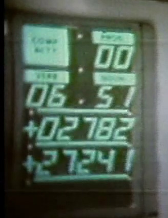 The DSKY display as seen at 034:16:31