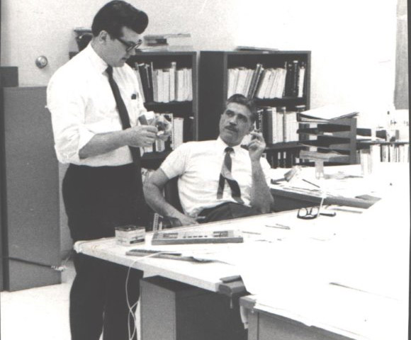 Sam (seated) while working at
ElcoOptisonics