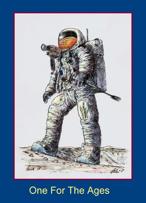 Neil on the rim of a crater