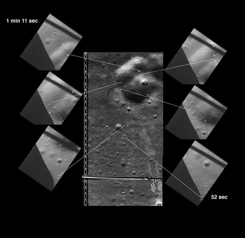 Comparioson of Lunar Orbiter images with A11
Ascent Film