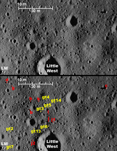 22 Dec
2009 LROC, boulders northeast of the LM