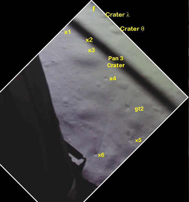 Rocks in the
vicinity of the Pan 3 Crater