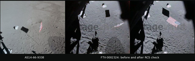 Flag orientation before and after RCS hot-fire
check